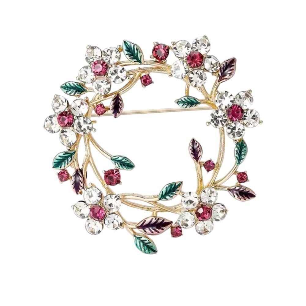 GOLDTONE FLORAL BROOCH